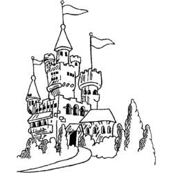 Dibujo para colorear: Castillo (Edificios y Arquitectura) #62154 - Dibujos para Colorear e Imprimir Gratis
