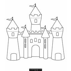 Dibujo para colorear: Castillo (Edificios y Arquitectura) #62224 - Dibujos para Colorear e Imprimir Gratis