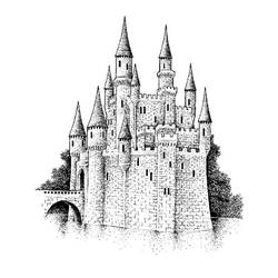 Dibujo para colorear: Castillo (Edificios y Arquitectura) #62270 - Dibujos para Colorear e Imprimir Gratis