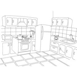 Dibujo para colorear: Cocina (Edificios y Arquitectura) #63517 - Dibujos para Colorear e Imprimir Gratis