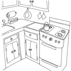 Dibujo para colorear: Cocina (Edificios y Arquitectura) #63518 - Dibujos para Colorear e Imprimir Gratis