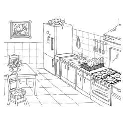 Dibujo para colorear: Cocina (Edificios y Arquitectura) #63534 - Dibujos para Colorear e Imprimir Gratis