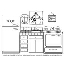 Dibujo para colorear: Cocina (Edificios y Arquitectura) #63544 - Dibujos para Colorear e Imprimir Gratis
