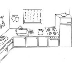 Dibujo para colorear: Cocina (Edificios y Arquitectura) #63563 - Dibujos para Colorear e Imprimir Gratis