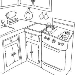 Dibujo para colorear: Cocina (Edificios y Arquitectura) #63635 - Dibujos para Colorear e Imprimir Gratis