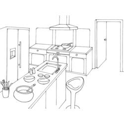 Dibujo para colorear: Cocina (Edificios y Arquitectura) #63639 - Dibujos para Colorear e Imprimir Gratis