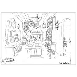 Dibujo para colorear: Cocina (Edificios y Arquitectura) #63695 - Dibujos para Colorear e Imprimir Gratis