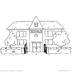 Dibujo para colorear: Escuela (Edificios y Arquitectura) #64073 - Dibujos para Colorear e Imprimir Gratis