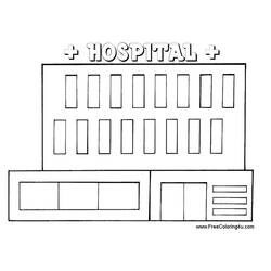 Dibujo para colorear: Hospital (Edificios y Arquitectura) #61976 - Dibujos para Colorear e Imprimir Gratis