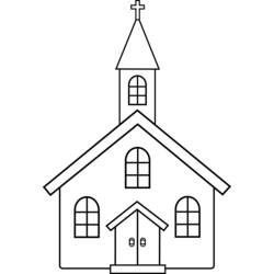 Dibujo para colorear: Iglesia (Edificios y Arquitectura) #64159 - Dibujos para Colorear e Imprimir Gratis