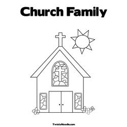 Dibujo para colorear: Iglesia (Edificios y Arquitectura) #64160 - Dibujos para Colorear e Imprimir Gratis