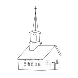 Dibujo para colorear: Iglesia (Edificios y Arquitectura) #64163 - Dibujos para Colorear e Imprimir Gratis