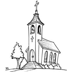 Dibujo para colorear: Iglesia (Edificios y Arquitectura) #64171 - Dibujos para Colorear e Imprimir Gratis