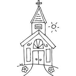 Dibujo para colorear: Iglesia (Edificios y Arquitectura) #64173 - Dibujos para Colorear e Imprimir Gratis