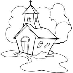 Dibujo para colorear: Iglesia (Edificios y Arquitectura) #64177 - Dibujos para Colorear e Imprimir Gratis
