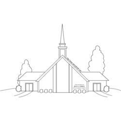 Dibujo para colorear: Iglesia (Edificios y Arquitectura) #64186 - Dibujos para Colorear e Imprimir Gratis