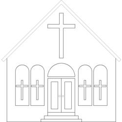 Dibujo para colorear: Iglesia (Edificios y Arquitectura) #64193 - Dibujos para Colorear e Imprimir Gratis