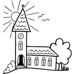 Dibujo para colorear: Iglesia (Edificios y Arquitectura) #64210 - Dibujos para Colorear e Imprimir Gratis