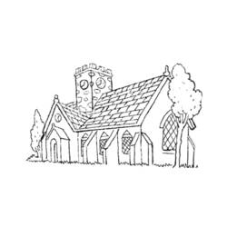 Dibujo para colorear: Iglesia (Edificios y Arquitectura) #64230 - Dibujos para Colorear e Imprimir Gratis