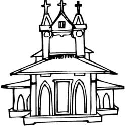 Dibujo para colorear: Iglesia (Edificios y Arquitectura) #64232 - Dibujos para Colorear e Imprimir Gratis