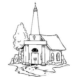 Dibujo para colorear: Iglesia (Edificios y Arquitectura) #64265 - Dibujos para Colorear e Imprimir Gratis