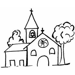Dibujo para colorear: Iglesia (Edificios y Arquitectura) #64274 - Dibujos para Colorear e Imprimir Gratis
