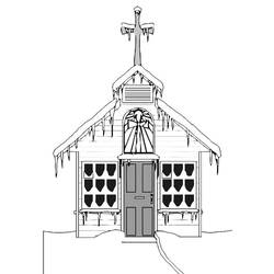 Dibujo para colorear: Iglesia (Edificios y Arquitectura) #64285 - Dibujos para Colorear e Imprimir Gratis