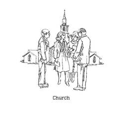 Dibujo para colorear: Iglesia (Edificios y Arquitectura) #64296 - Dibujos para Colorear e Imprimir Gratis