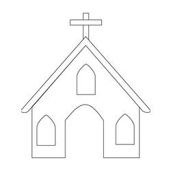 Dibujo para colorear: Iglesia (Edificios y Arquitectura) #64303 - Dibujos para Colorear e Imprimir Gratis