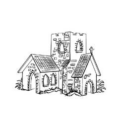 Dibujo para colorear: Iglesia (Edificios y Arquitectura) #64308 - Dibujos para Colorear e Imprimir Gratis