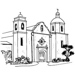 Dibujo para colorear: Iglesia (Edificios y Arquitectura) #64309 - Dibujos para Colorear e Imprimir Gratis
