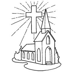 Dibujo para colorear: Iglesia (Edificios y Arquitectura) #64313 - Dibujos para Colorear e Imprimir Gratis