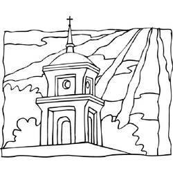 Dibujo para colorear: Iglesia (Edificios y Arquitectura) #64325 - Dibujos para Colorear e Imprimir Gratis