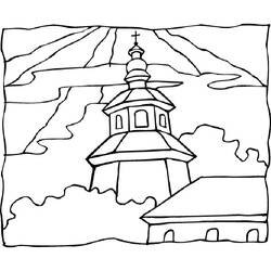 Dibujo para colorear: Iglesia (Edificios y Arquitectura) #64335 - Dibujos para Colorear e Imprimir Gratis