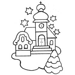 Dibujo para colorear: Iglesia (Edificios y Arquitectura) #64371 - Dibujos para Colorear e Imprimir Gratis