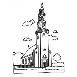 Dibujo para colorear: Iglesia (Edificios y Arquitectura) #64389 - Dibujos para Colorear e Imprimir Gratis