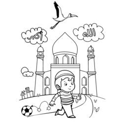 Dibujo para colorear: Mezquita (Edificios y Arquitectura) #64511 - Dibujos para Colorear e Imprimir Gratis