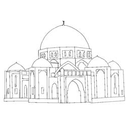 Dibujo para colorear: Mezquita (Edificios y Arquitectura) #64514 - Dibujos para Colorear e Imprimir Gratis