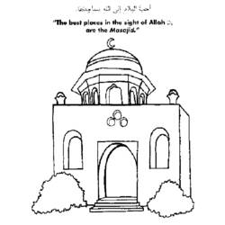 Dibujo para colorear: Mezquita (Edificios y Arquitectura) #64527 - Dibujos para Colorear e Imprimir Gratis