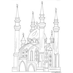 Dibujo para colorear: Mezquita (Edificios y Arquitectura) #64593 - Dibujos para Colorear e Imprimir Gratis