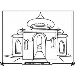 Dibujo para colorear: Mezquita (Edificios y Arquitectura) #64607 - Dibujos para Colorear e Imprimir Gratis