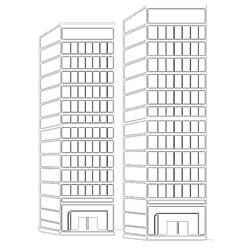 Dibujo para colorear: Rascacielos (Edificios y Arquitectura) #65545 - Dibujos para Colorear e Imprimir Gratis