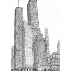 Dibujo para colorear: Rascacielos (Edificios y Arquitectura) #65905 - Dibujos para Colorear e Imprimir Gratis