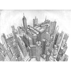 Dibujo para colorear: Rascacielos (Edificios y Arquitectura) #65971 - Dibujos para Colorear e Imprimir Gratis