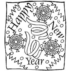 Dibujo para colorear: Año nuevo (Fiestas y ocasiones especiales) #60755 - Dibujos para Colorear e Imprimir Gratis