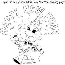 Dibujo para colorear: Año nuevo (Fiestas y ocasiones especiales) #60763 - Dibujos para Colorear e Imprimir Gratis