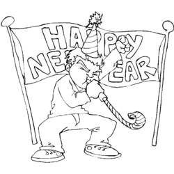 Dibujo para colorear: Año nuevo (Fiestas y ocasiones especiales) #60785 - Dibujos para Colorear e Imprimir Gratis