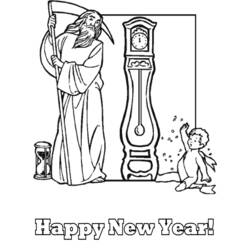 Dibujo para colorear: Año nuevo (Fiestas y ocasiones especiales) #60797 - Dibujos para Colorear e Imprimir Gratis