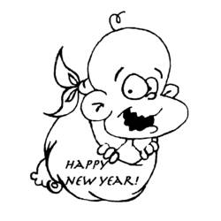 Dibujo para colorear: Año nuevo (Fiestas y ocasiones especiales) #60905 - Dibujos para Colorear e Imprimir Gratis