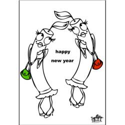 Dibujo para colorear: Año nuevo (Fiestas y ocasiones especiales) #60951 - Dibujos para Colorear e Imprimir Gratis